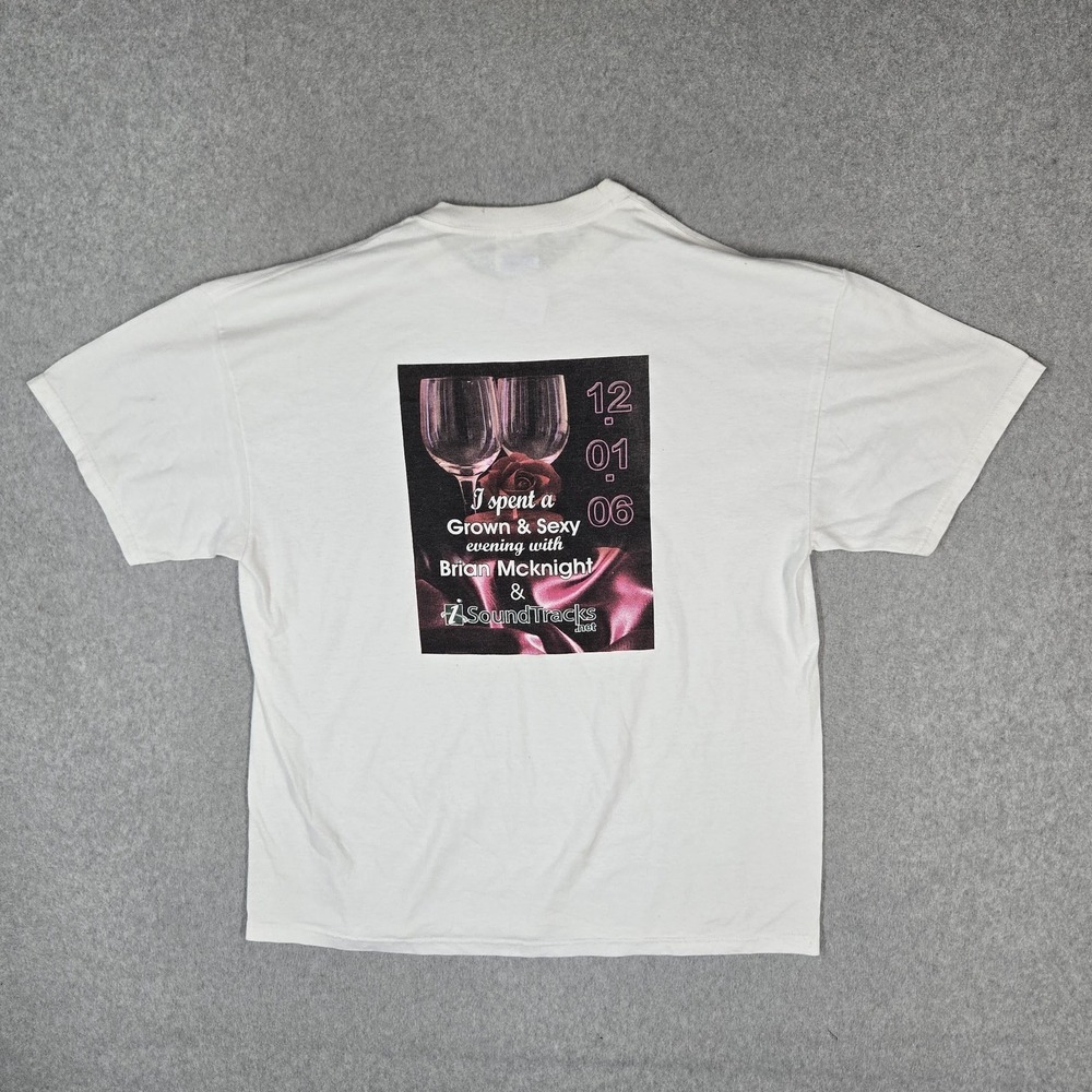 VINTAGE Brian Mcknight 2006 Men Shirt XL White Concert Show Graphic Print READ